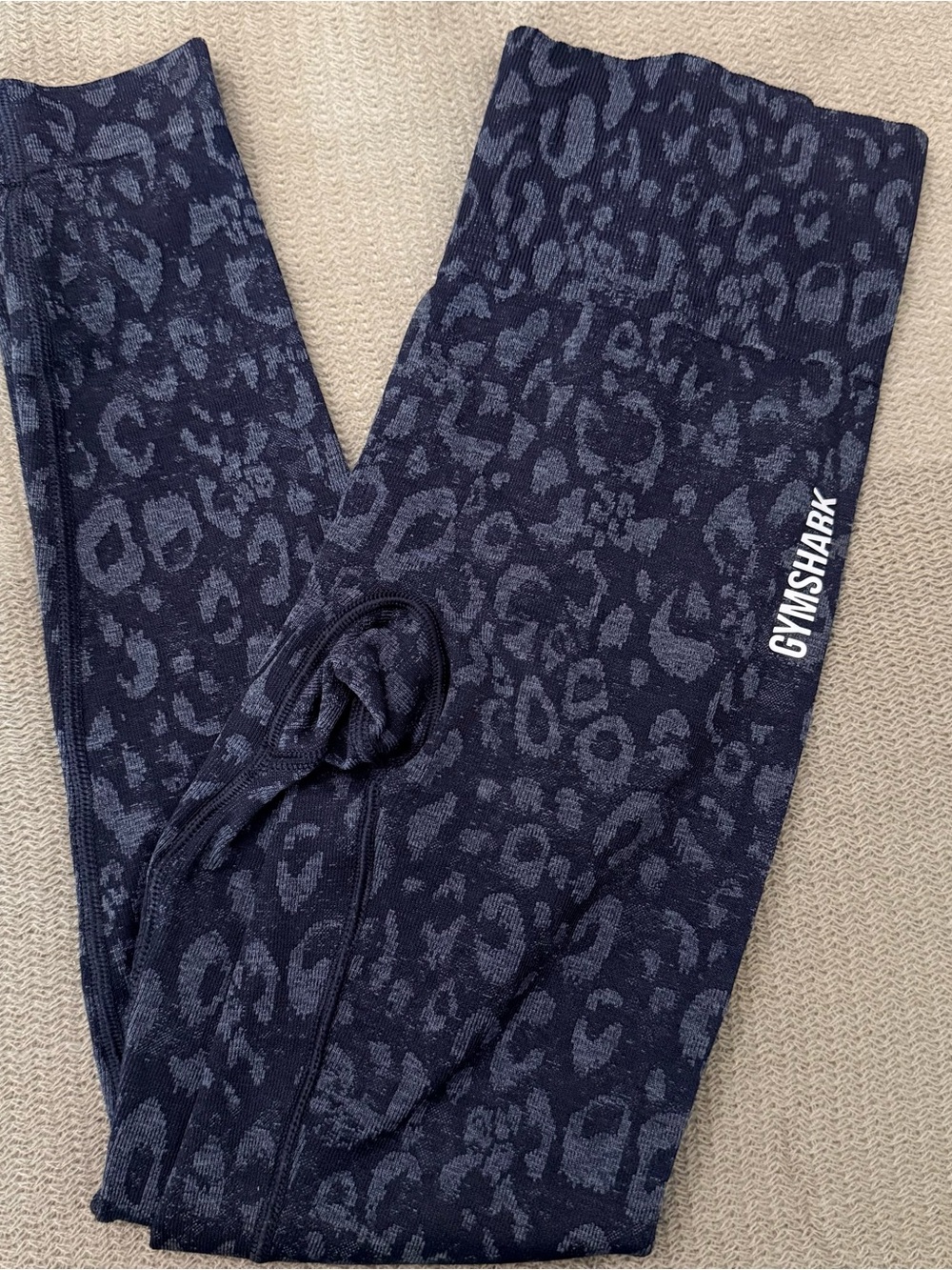 Gymshark Navy Leopard Seamless High-Rise Leggings